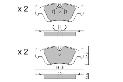 Комплект тормозных колодок (AISIN: BPBM-1005)